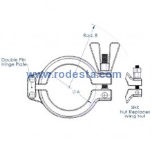 Tri-clamp klemband - 2 scharnierpunten